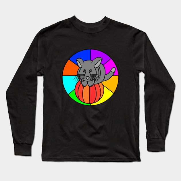 Cute Long-tailed Chinchilla Long Sleeve T-Shirt by Andrew Hau